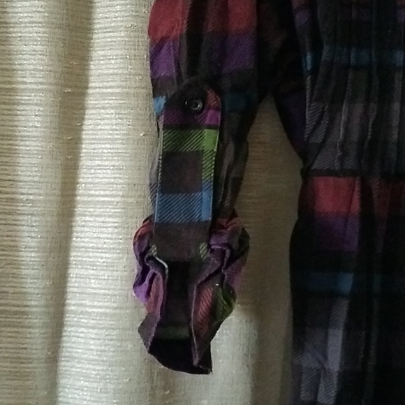 Multicolor Colorblock Button Down Top - Picture 2 of 5